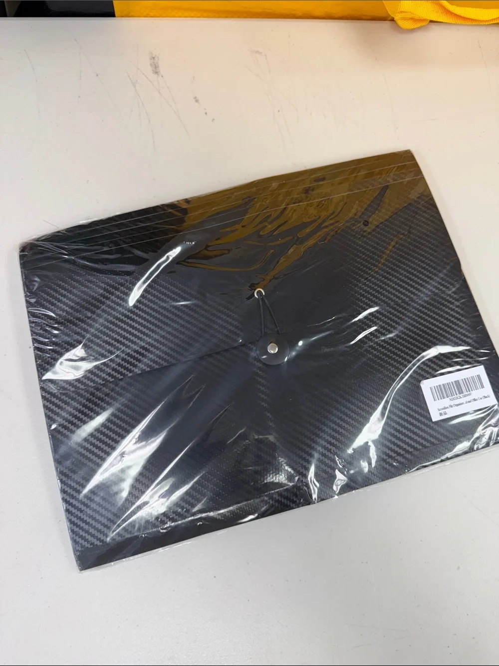 Accordion File Organizer Black Carbon-Texture Document Sleeve - Unbranded new